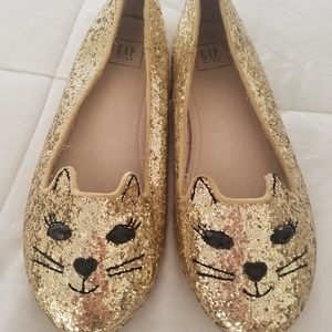 Gap Kids Girls Glitter Cat Slip on Loafers